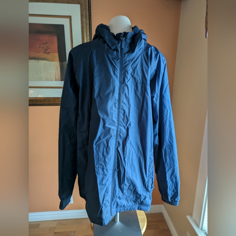 L.L. Bean Men's Raincoat Jacket Dark Navy Size XXL Tall Vintage